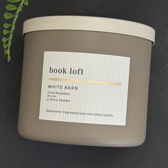 BBW Book Loft White Barn Bath & Body Works 3 Wick Candle - Picture 5 of 10